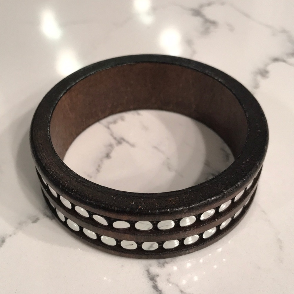 Wooden Silver Bangle